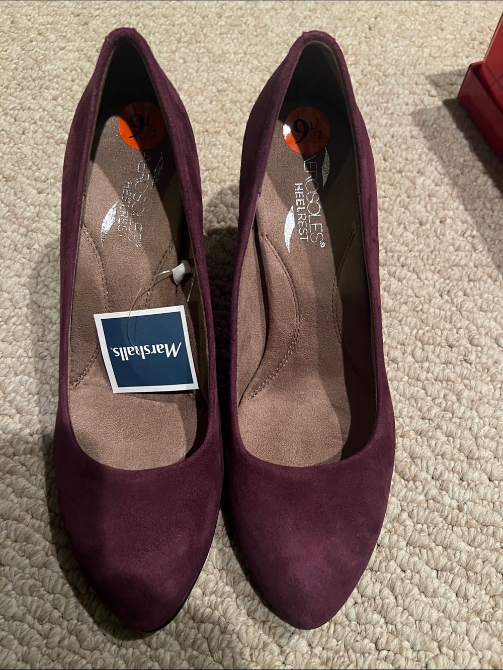AEROSOLES Plum Suede Pointed-Toe Pumps